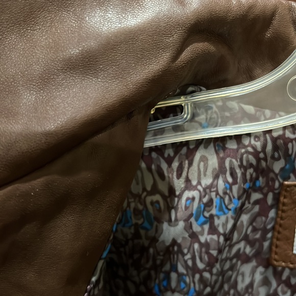 Andrew Marc lambskin leather jacket in brown - Picture 5 of 7